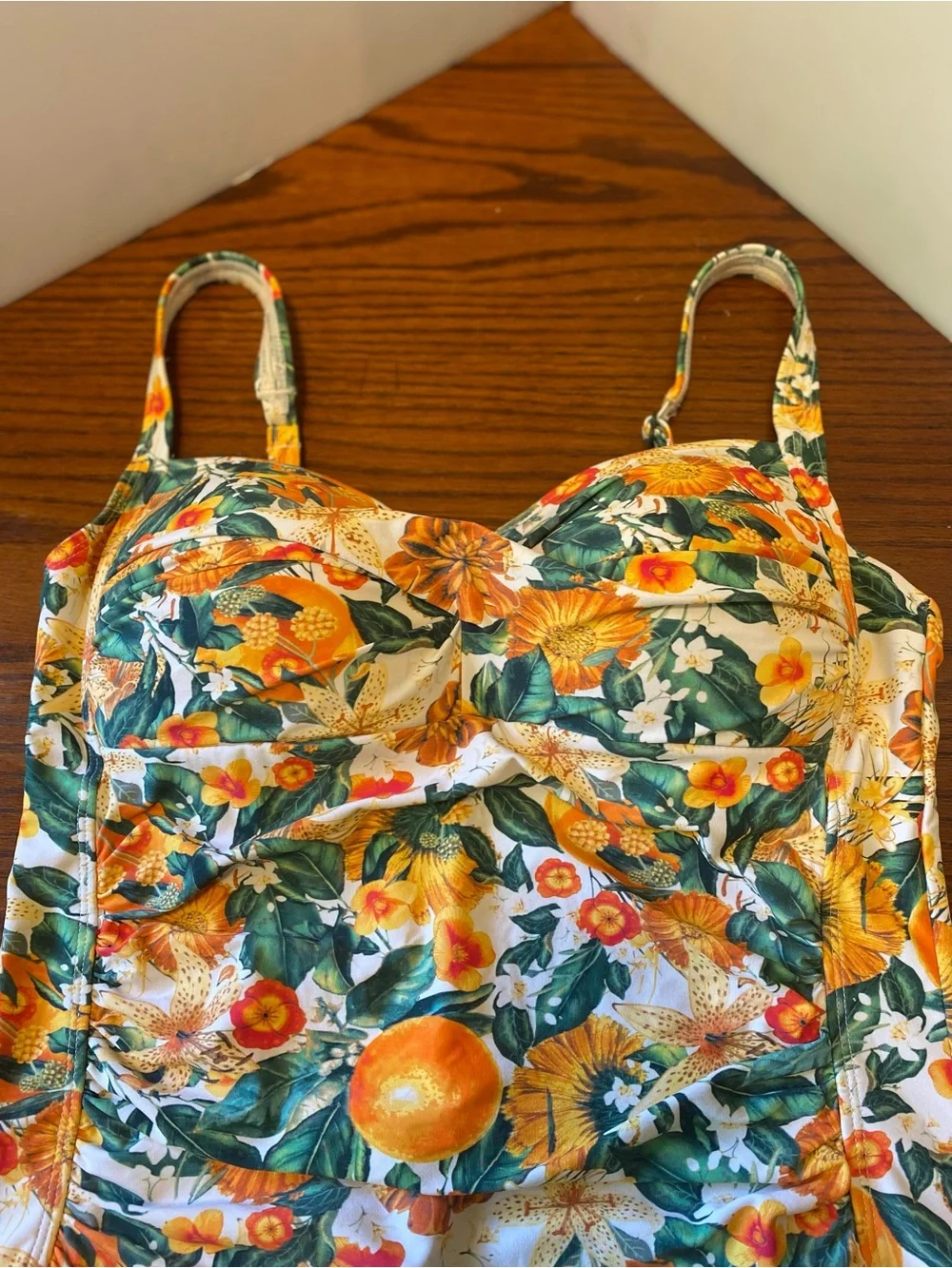 Kids Floral Orange One-Piece Swimsuit